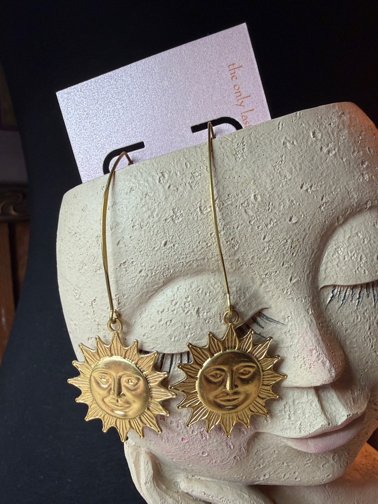Sun Face Drop Earrings
